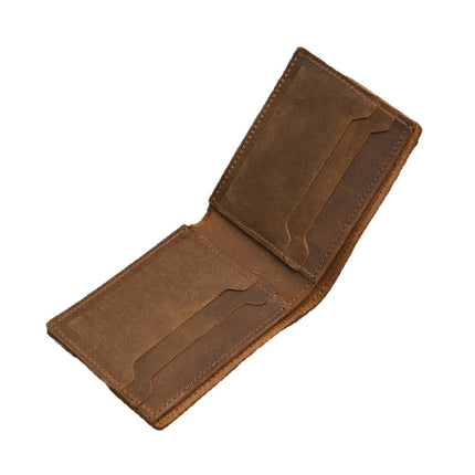 Foreign Trade Cross-Border Men's Wallet Amazon Supply Genuine Leather Small Bag Dollar Clip Crazy Horse First Layer Cowhide Retro Wallet