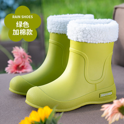 New dopamine women's short tube fashion rain boots non-slip wear-resistant waterproof rain boots camping water play shoes rubber shoes shoes