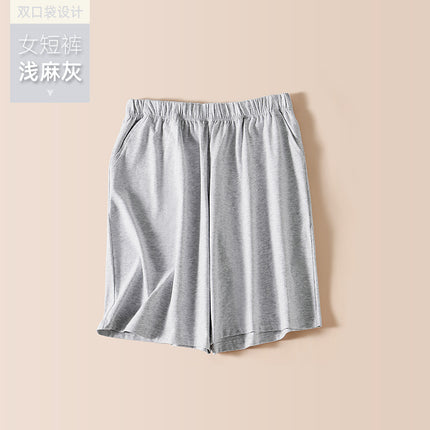 [7A antibacterial] pure cotton Women's pajama pants summer fifth pants shorts thin plus size home Outdoor Sports Leisure