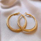 Gold pigment hoop earrings 4cm837