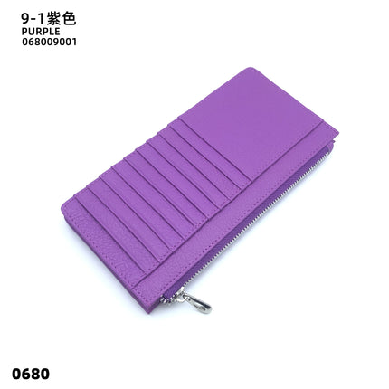 Women's Genuine Leather Fashion Long Zipper Mobile Phone Wallet High-grade Cowhide Men's Large Capacity Card Bag Two-in-One in stock