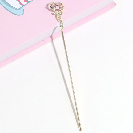 Girl's Love Rhinestone Magic Wand Hairpin Daily Simple Fashion Sweet Hairpin High-end Pearl Hairpin Hair Accessories