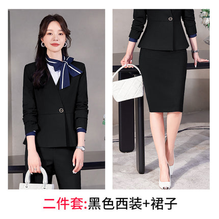 Fashion overalls suit stewardess business attire female temperament beautician front desk jewelry store sales department spring and autumn tooling