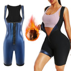 Pu blue vest jumpsuit / S