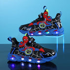 Black and blue mesh spider-man with light / Size 25/shoe inner length is about 15.8cm