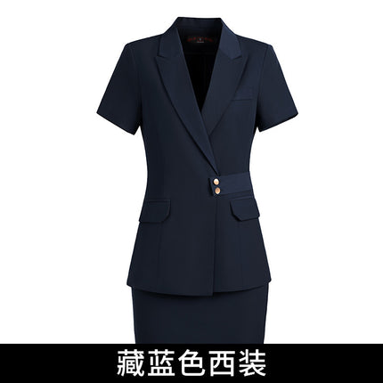 Short-sleeved professional suit suit women's summer high-end elegant hotel front desk manager work clothes beauty salon gold shop work clothes