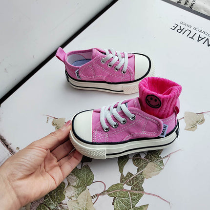 Children's Canvas Shoes 2025 Spring and Summer New Small Large Breathable Board Shoes for Boys and Girls Students Sports Running Casual Shoes