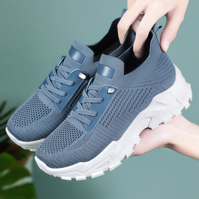 Shoes for Women, Versatile Summer Mesh Breathable Casual Shoes, Cross-Border Large Size Women's Single Shoes, Thick-Soled Comfortable Sports Shoes