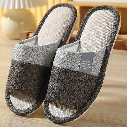 Japanese Linen Slippers for Women Spring & Fall Home Indoor Puff Cotton and Linen Silent Non-Slip Thick-Soled Bathroom Slippers for Men Wholesale