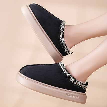 Winter Women's Home Cotton Shoes with Extra Fleece and Thickened Large Size Cotton Slippers That Can Be Worn Outside, Cross-Border Wholesale, Cold-Proof and Warm Cotton Shoes