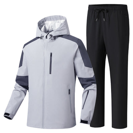 New Cross-Border Outdoor Jacket Set, Trendy Windproof and Waterproof Versatile Jacket and Pants Set for Men and Women
