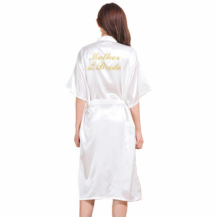 Bronzing Printing Mother of the Bride Long Cardigan Gown Bride Mother Wedding Makeup Morning Gown