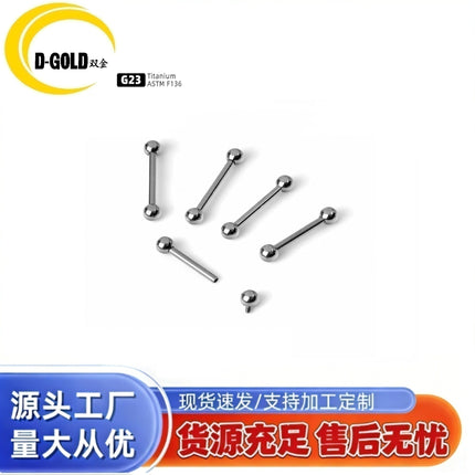 G23 titanium alloy internal thread tongue nail internal thread ear studs eyebrow nail straight Rod Bridge ear studs piercing jewelry