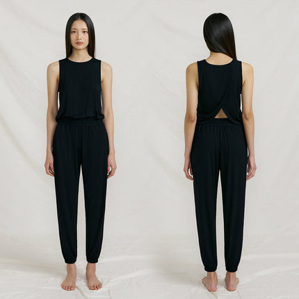 25 New Autumn Sports Yoga Wear Jumpsuit for Women, Sleeveless, Beautiful Back, Slit, Loose, Casual, Pilates Fitness for Women