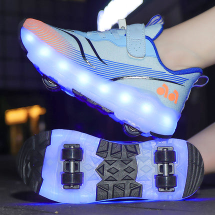 Children's Heelys Shoes 2025 Autumn Chitu Outdoor Casual Sports Shoes for Middle and Large Children and Students Led Four-Wheel Skates