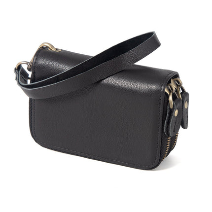 Europe and the United States retro leather key bag factory cross-border hot wholesale crazy horse car key hand bag change purse