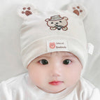 Hat bear beige single hat / 1-12 months 38-46cm