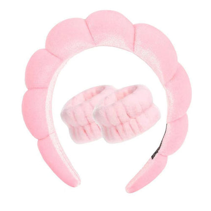 Gold Velvet spa headband hair wristband towel twist headband European and American sponge high Skull top face washing headband High sense