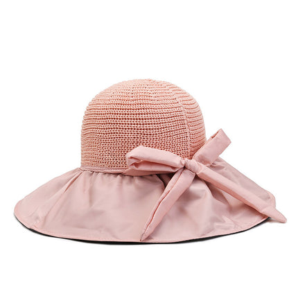 Fisherman Hat Women's Summer Sunshade Big Nipple Hat Face-Covering Sunscreen Hat UV Protection All-Match Black Glue Sun Hat