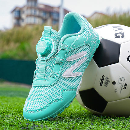 Children's Football Shoes, Lace-Free Rotating Buckle, Low-Cut Broken Nails, Student Competition Sports Shoes, Youth Anti-Slip Training Shoes