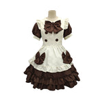 Brown [skirt + apron + bow 3 + headwear] / S