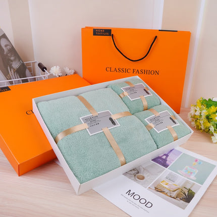 Holiday Towel Gift Box, Coral Velvet Bath Towel Three-Piece Set, Gift Box Set, Company Souvenirs, Can Be Printed with Logo, Wholesale