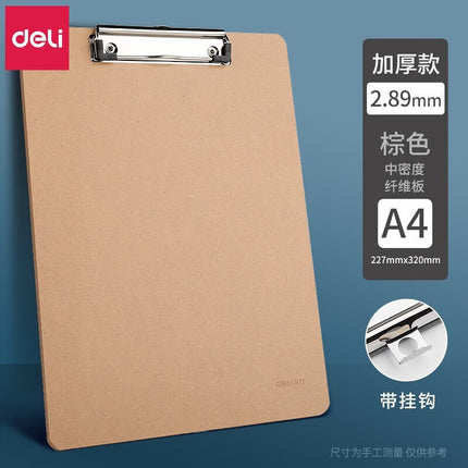 Deli 9226 Writing Board Clip A4 Folder Butterfly Clip Wooden Writing Clip Board Writing Pad Drop Shipping