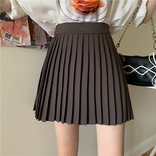 Student Sweet High Waist Pleated Skirt 2022 New Summer Slim Look All-match Elegant Skirt ins Trendy A- line Skirt