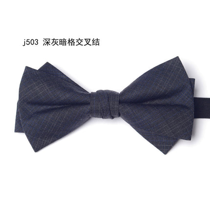 bridegroom groomsman bow tie red leather velvet studded men's wedding dress accessories host banquet bow blue british