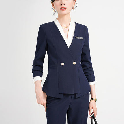Jewelry Store Work Clothes Women's Autumn and Winter Temperament Goddess Fan Gan Practice Work Clothes OL Formal Occasion Professional Formal Suit Dress
