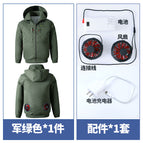 Green hooded air-conditioned suit + accessories / 165