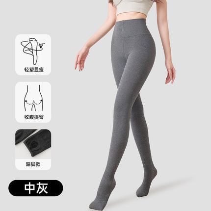 Cotton Vertical Striped Leggings Spring and Autumn Style Women's Thin Pantyhose with Fleece Thickened Winter Pantyhose