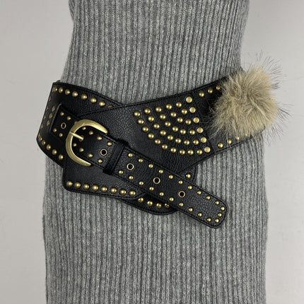 New Rabbit Fur Belt D. I .A OOTD Mao Mao Belt Europe and America Cross-border Hot Sexy Spice Girl Waist Cover Wide Belt