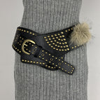 105CM black bronze rivet belt / 110cm