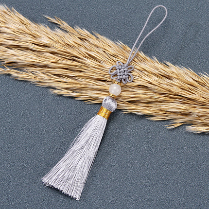 Tassel Spike Chinese Knot Mini Pendant Nylon Jade Line Vertical Ice Silk Constant DIY Sachet Folding Fan Hanging