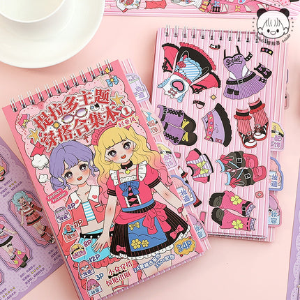 Tirado Outfit Theme Dress-Up Book for Girls and Kidsren Cute Princess Style Creative DIY Clothing Makeup Sticker Book
