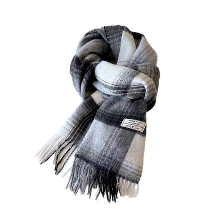 Solid Color Scarf Women's Winter 2024 New Big Brand Korean Style Cashmere Wool Winter Warm Neck Shawl Ins Card