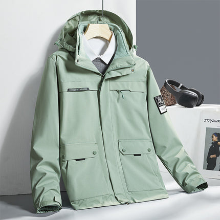 Winter Couple Outdoor Rush Clothes Three-in-One Hood Removable Liner Two-piece Warm Windproof Casual Rush Clothes