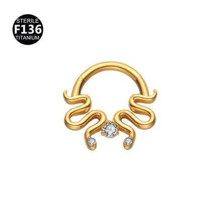 2024 new G23 titanium alloy tassel nose ring ear bone ring carved nose ring explosion puncture jewelry