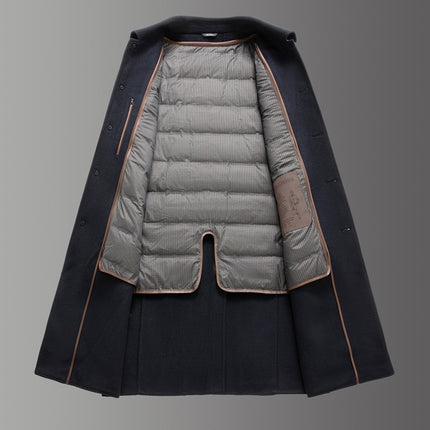 High-End Men's Double-Sided Cashmere Mid-Length Coat Autumn and Winter Classic Casual Warm Woolen Windbreaker Jacket