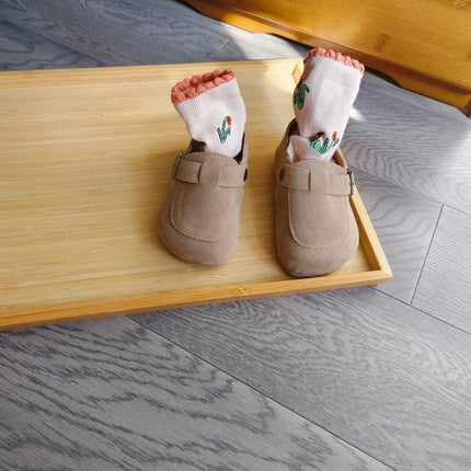 Spring 2024 children's Korean-style sneakers boys' suede shoes girls' boken single-layer shoes