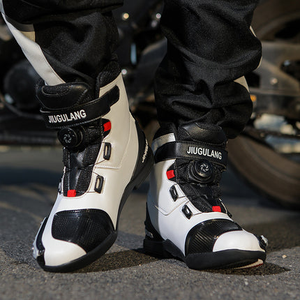 Waterproof Boots, Motorcycle Shoes, Motorcycle Boots, Non-Slip Mid-Top Rider Shoes, Riding Shoes, Motorcycle Shoes, Men's Motorcycle Travel Shoes