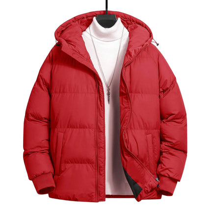 Cross-Border Men's Thickened Cotton Jacket with Hood, Loose Fit, Warm, Versatile, Casual, Cold-Proof Men's Cotton Coat, Trendy Sports Jacket