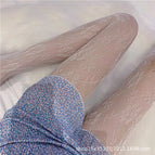Rose-white / Fishnet stockings-one size fits all
