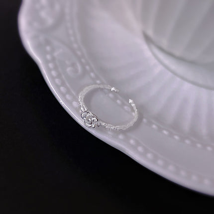 Thorn Rose Ring Women's ins Niche Design High-end Light Luxury Plain Silver Exquisite Sweet Adjustable Diet Ring