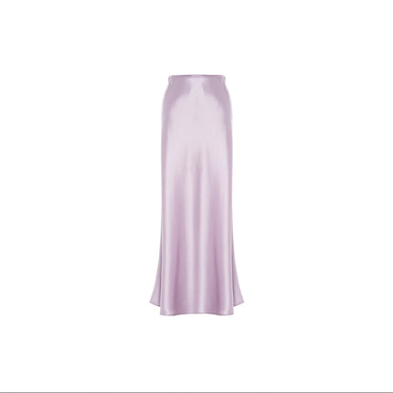 Triacetate Satin Fishtail Skirt Women's Slim Fashionable Hip Skirt Elegant Long Skirt Spring and Summer