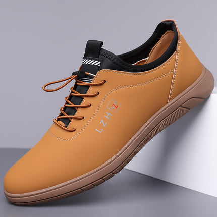 Shenglima Men's Shoes genuine goods Caiyuan Light Luxury New Men's Soft Bottom Non-slip Slip-on Leather Shoes Fashion Casual Shoes