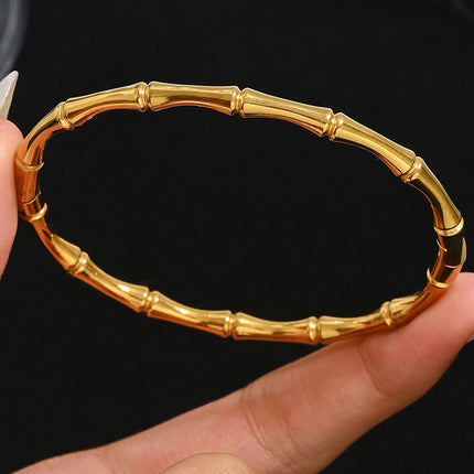 Titanium Steel Bracelet Does Not Fade, Diamond-Encrusted Real Gold Electroplated 18K Gold Stainless Steel Bracelet Douyin Cross-Border Same Style