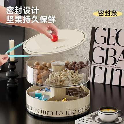 Fruit Tray Living Room Coffee Table Food Grade Melon and Peanut Snacks Dried Fruit Box Multi-layer Rotating Liftable Candy Box