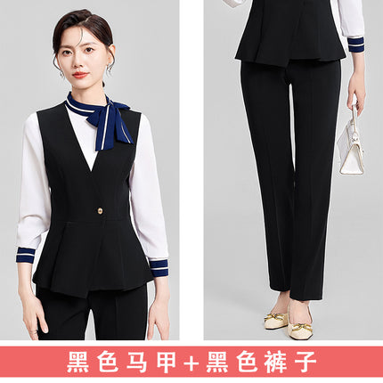 Hotel overalls female spring and autumn high-end professional suit beautician jewelry store club sales manager front desk tooling